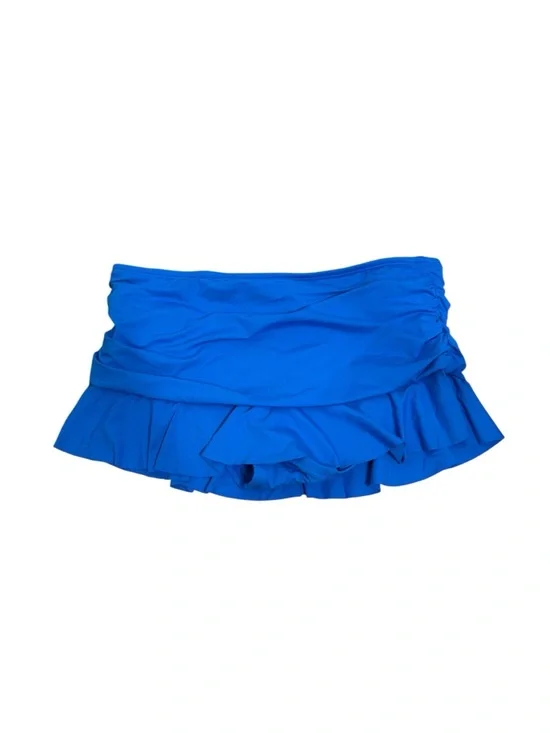 La Blanca Capri Blue Island Goddess Ruffle Skirted Swim Bottom Size 4 - Picture 2 of 5